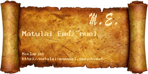Matulai Emánuel névjegykártya